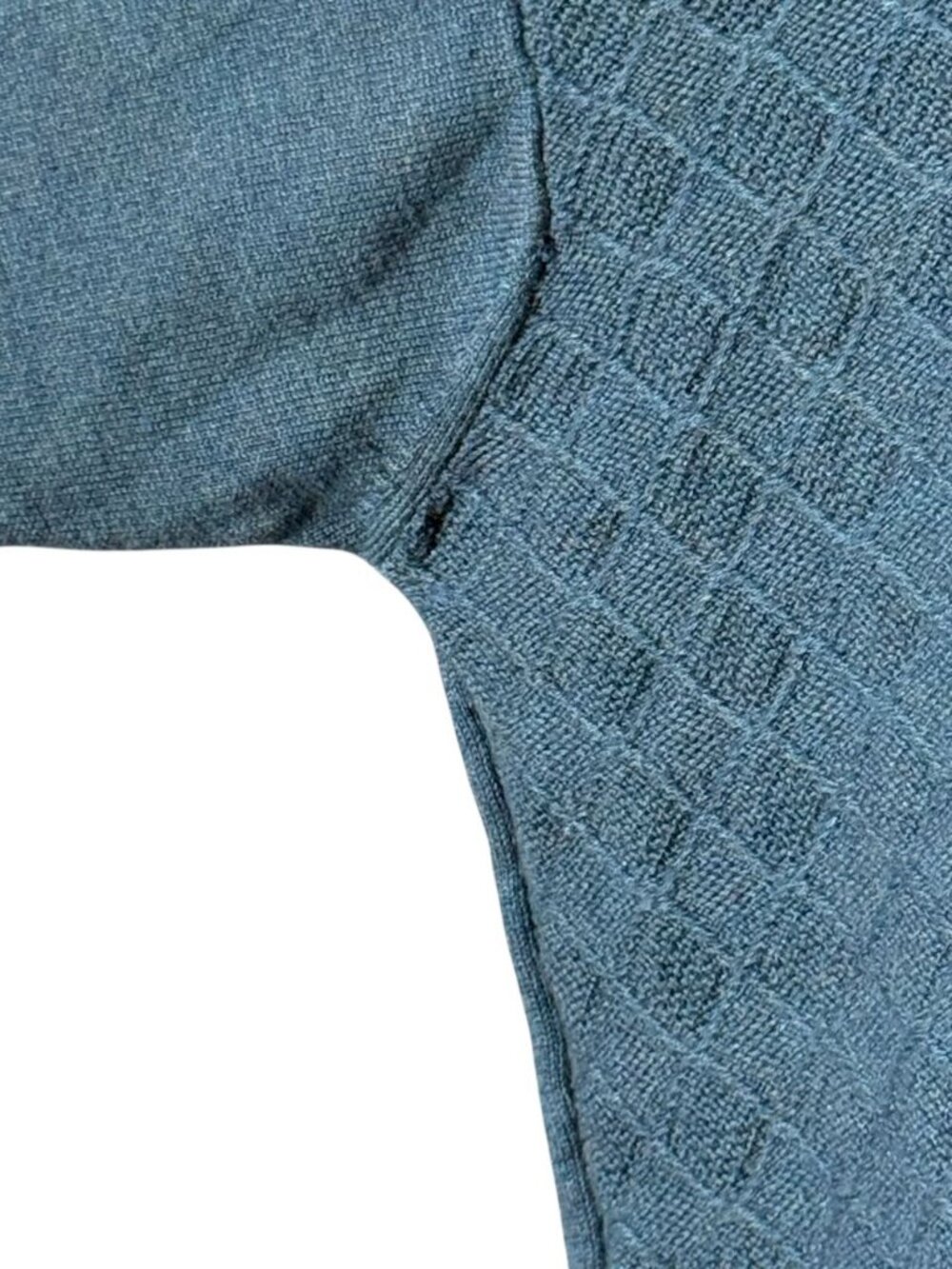 Vtg Paul Fredrick Mens S Sweater Ice Blue Diamond Silk Blend Long Sleeve Crew - Picture 8 of 16
